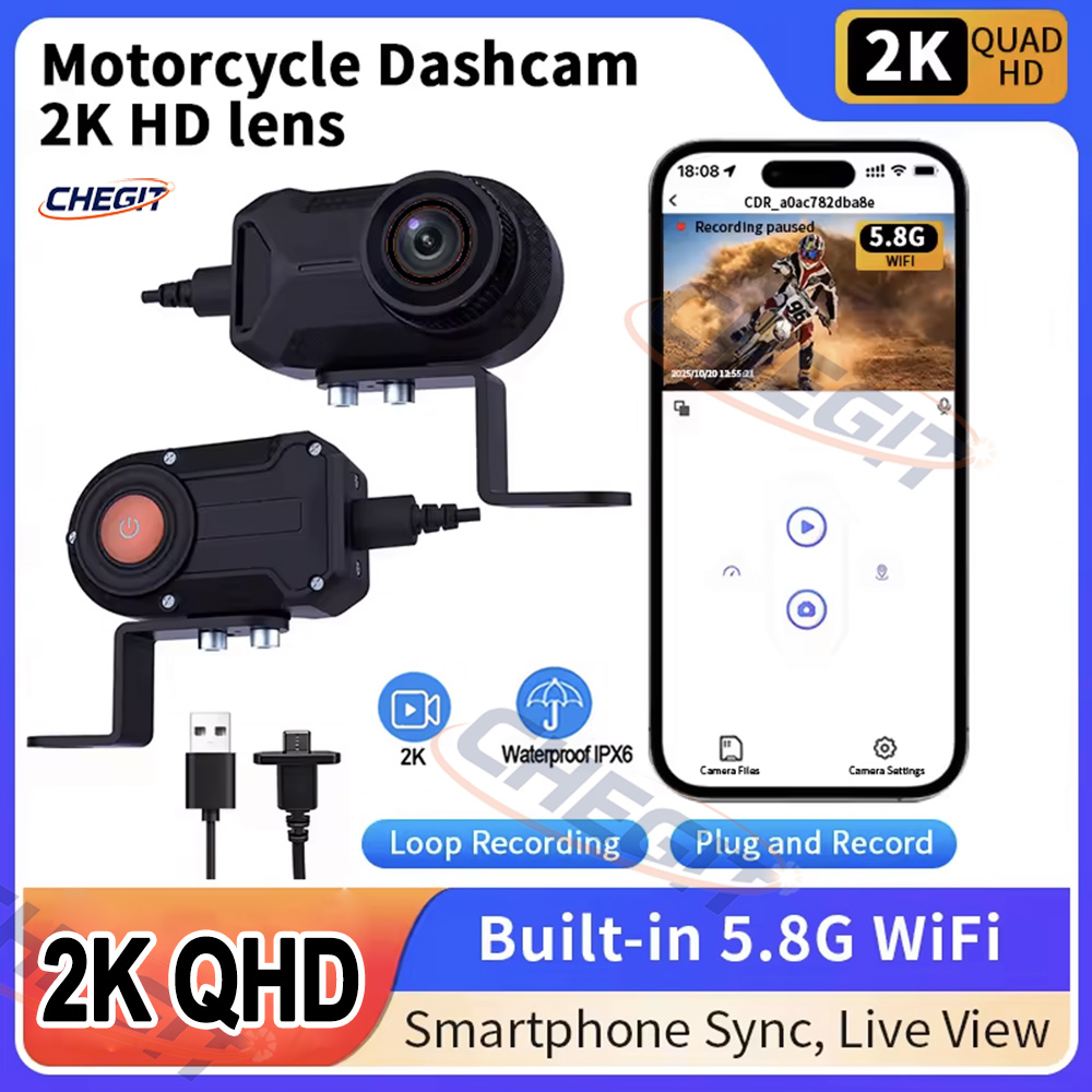 오토바이 DVR 2K HD WiFi 방수 IP66 미니 - Photographic Memory 리뷰 및 가격