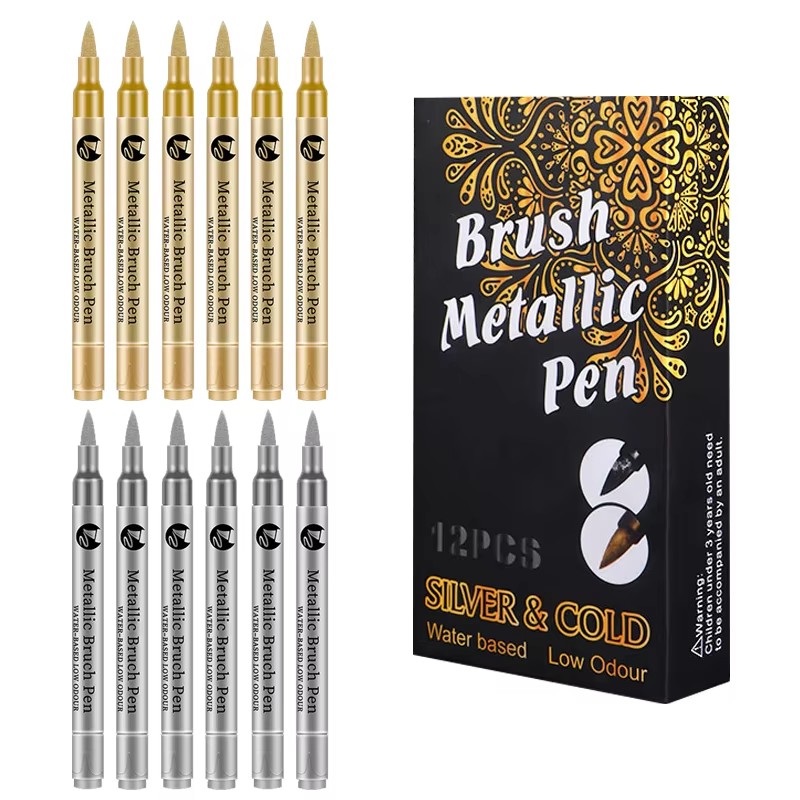 2-12 Pcs DIY 방수 페인트 마커 펜 금색과 은 - Photography Design 리뷰 및 가격