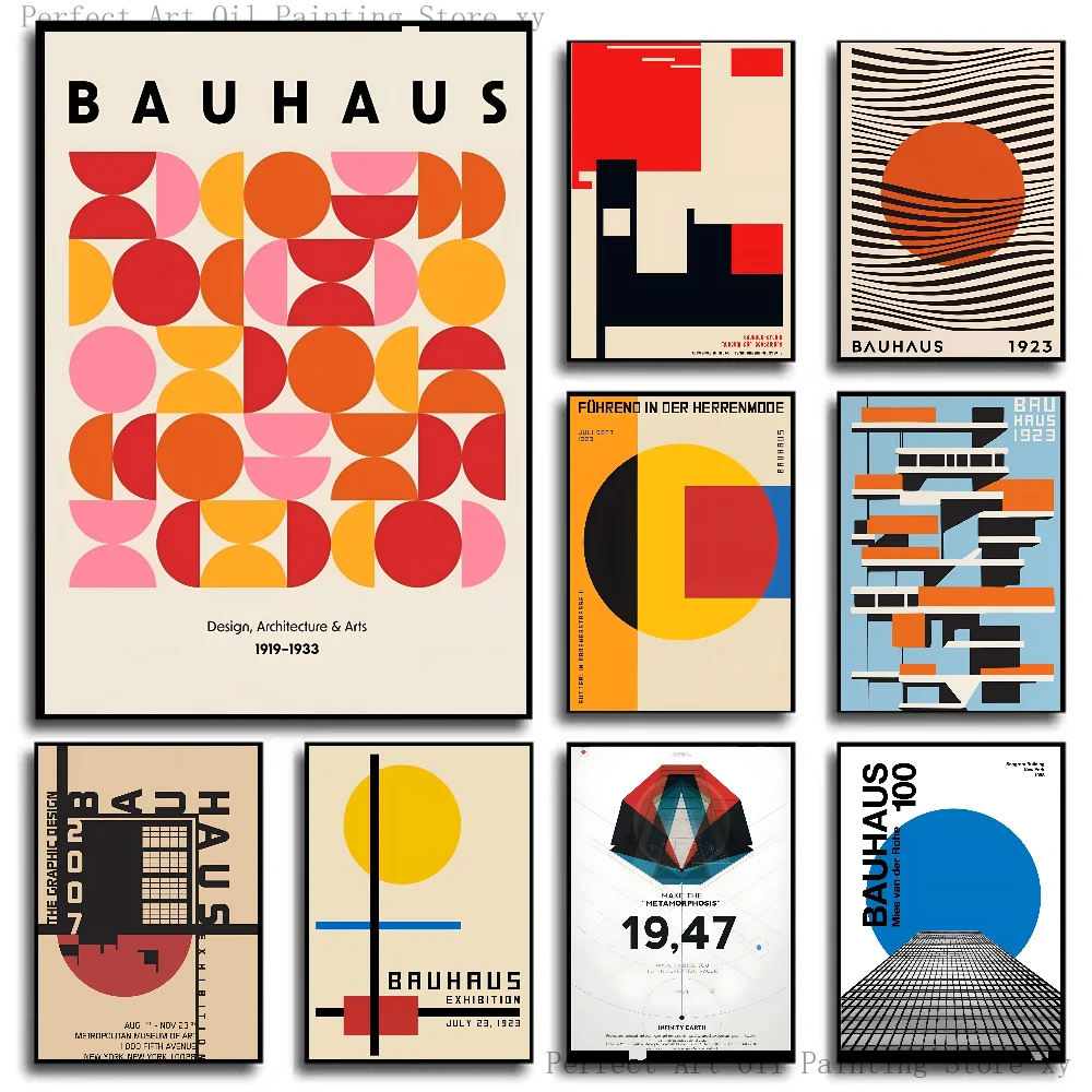 1PC Bauhaus 현대 단순 기하학 포스터 포스터  - Photography Geometry 리뷰 및 가격